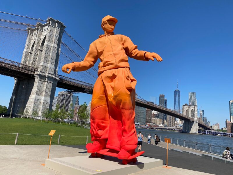 Exploring Brooklyn Bridge Park, Jane's Carousel, Virgil Abloh Skateboarder  Statue, Brooklyn NYC ASMR 