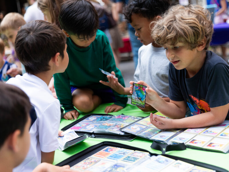 Families on car-free Montague Street at the Back to School Party