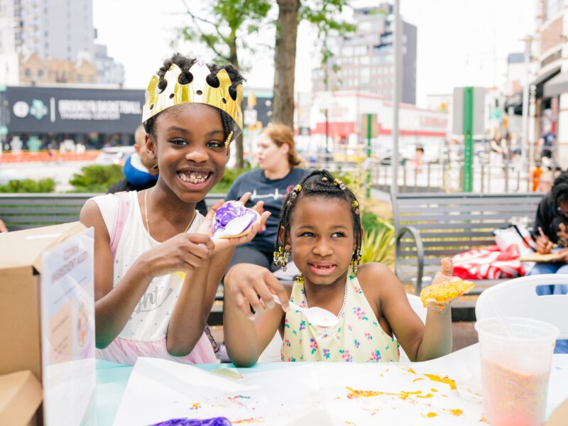 Kids at Summer Saturdays on the Atlantic Terminal Mall Plaza