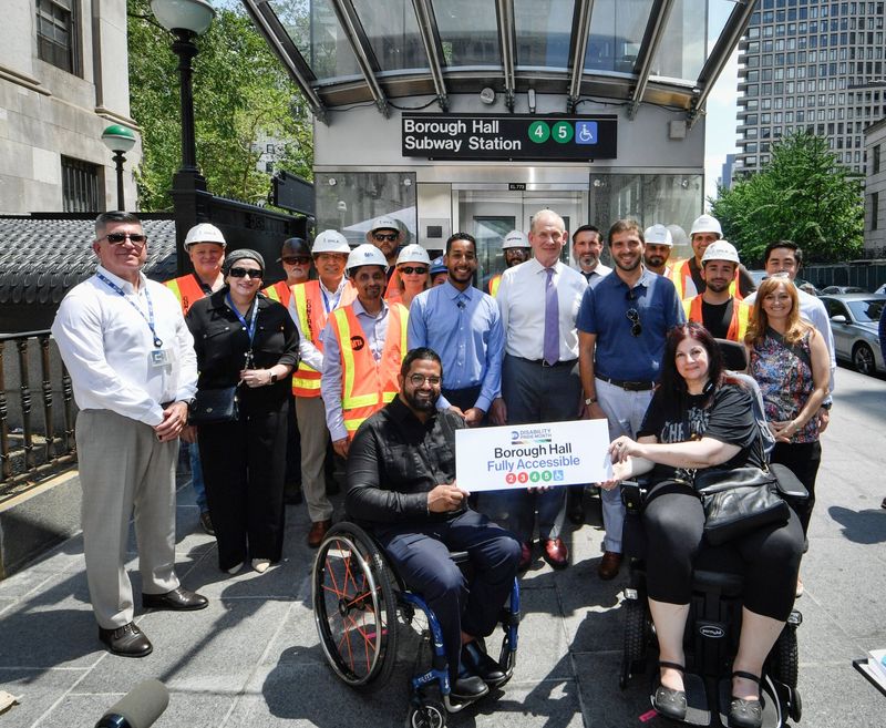 Borough Hall subway station accessibility ribbon-cutting