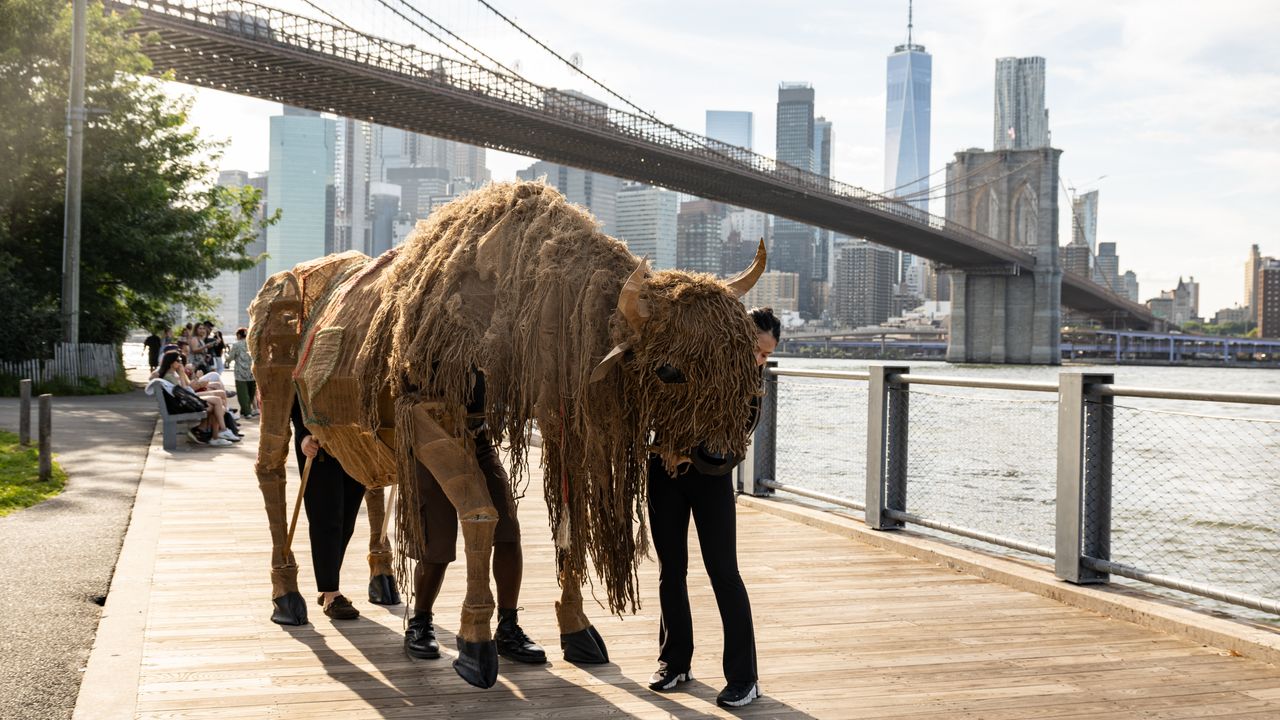 Return of the Buffalo: life-size buffalo puppets march through Brooklyn on Saturday, September 19