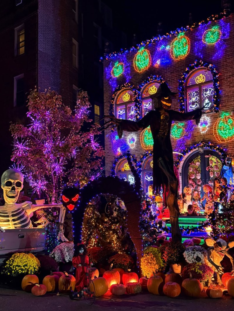 The Holiday House at 635 79th Street in Bay Ridge lit up for Halloween