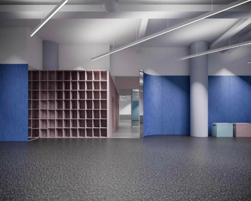 Rendering of the training floor at Blue Rose CrossFit, 430 Albee Square in Downtown Brooklyn