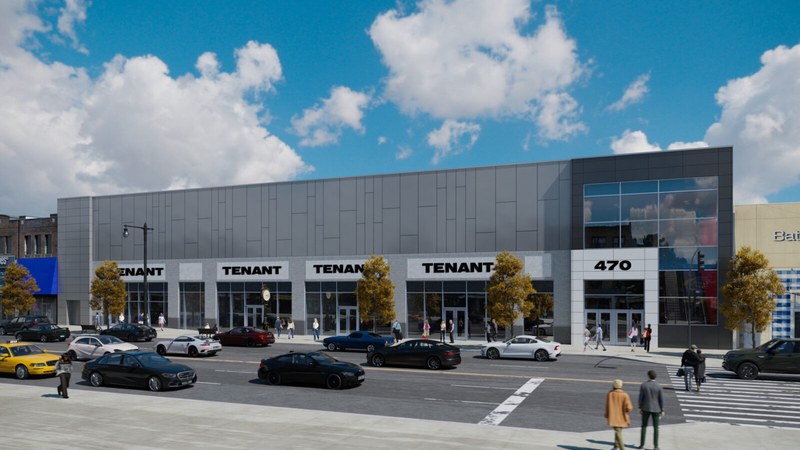 Rendering of Century Marketplace, the redeveloped former Century 21 building on 86th Street in Bay Ridge