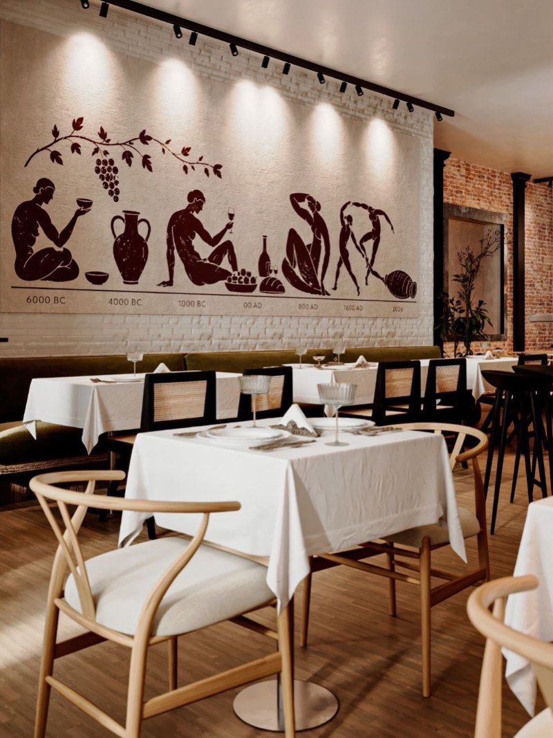 Rendering of the dining room at Sesilya, the Georgian restaurant coming to Fifth Avenue in Park Slope