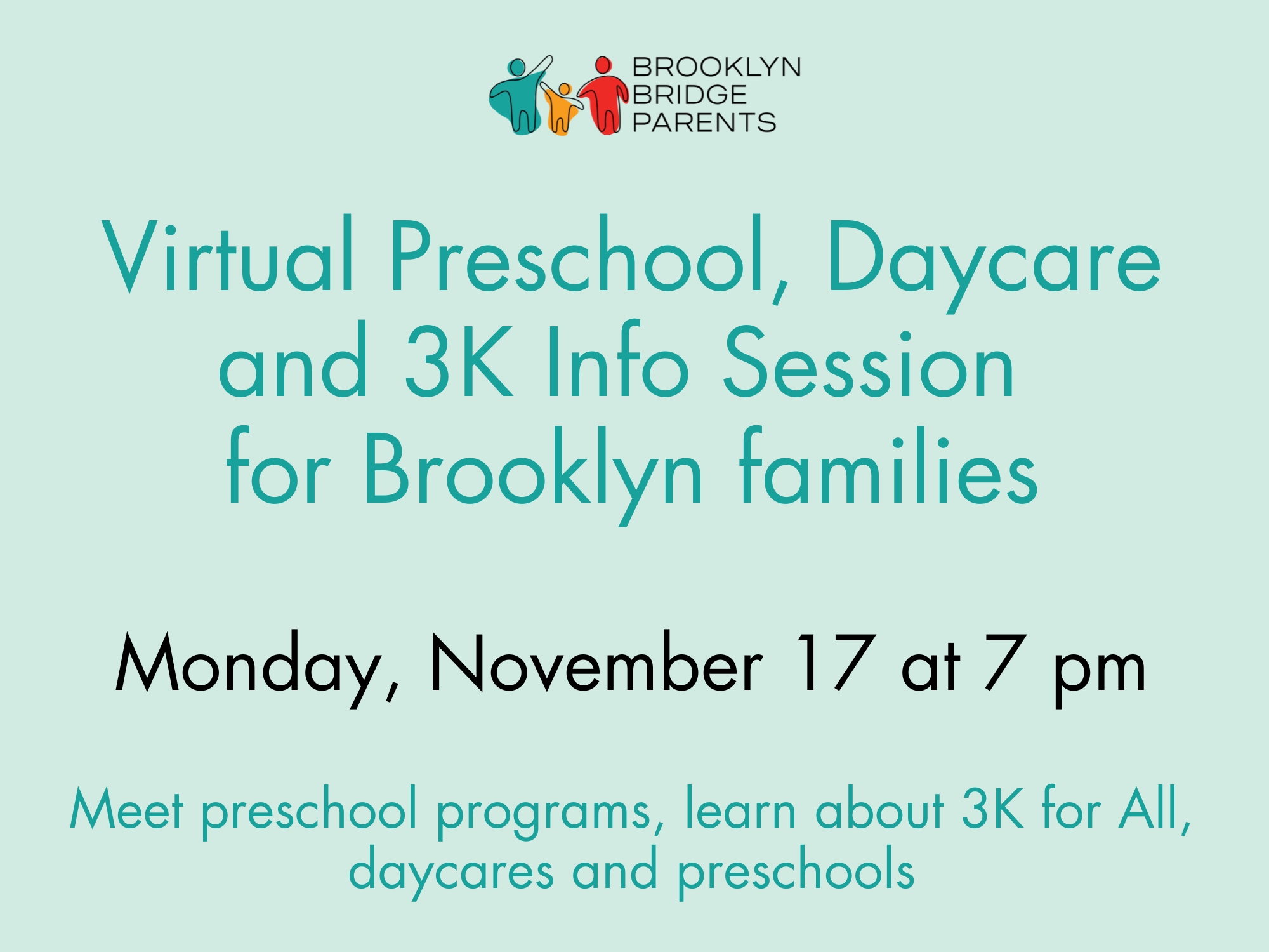 Virtual Intro to Preschool, Daycare & 3K for All
