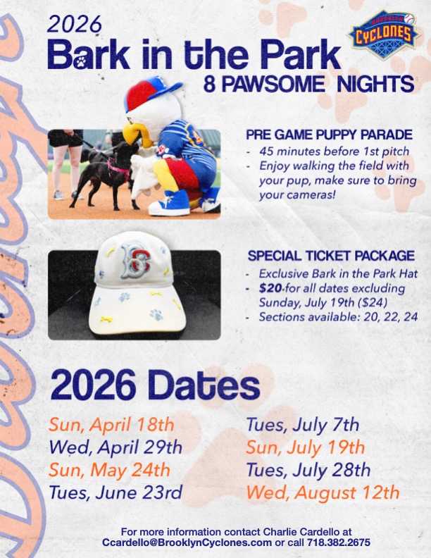 Brooklyn Cyclones Bark in the Park