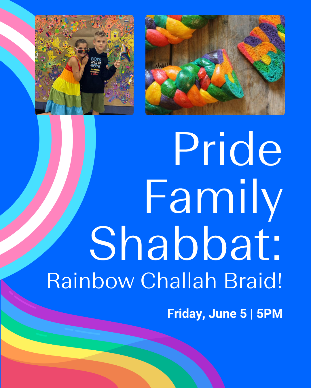 Pride Family Shabbat: Rainbow Challah Braid!