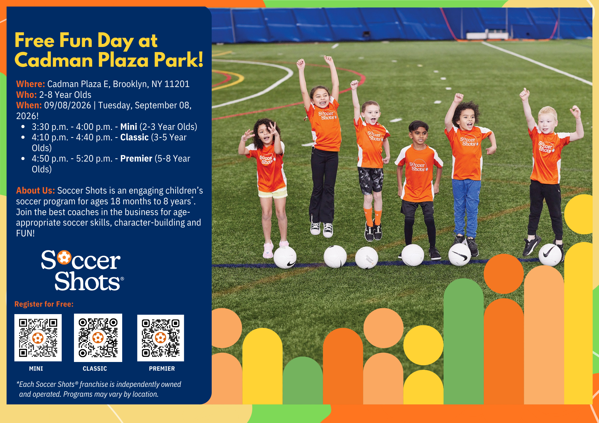 Soccer Shots Free Fun Day at Cadman Plaza Park!